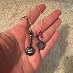 Vintage Juicy Couture 16” Long Necklaces Green & Purple Women